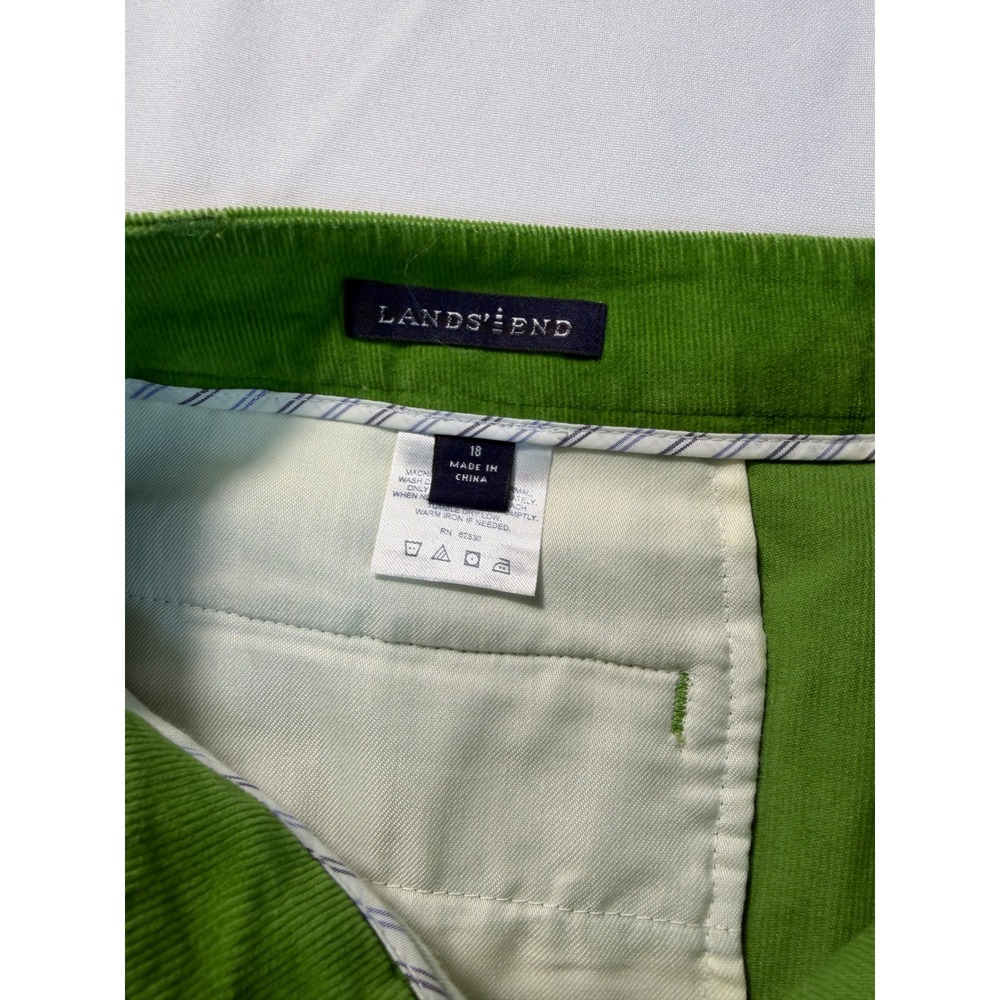 Lands' End Bright Green Corduroy Wide-Leg Trousers - Picture 6 of 9